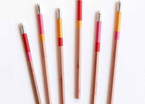 DIY Color Blocked Pencils