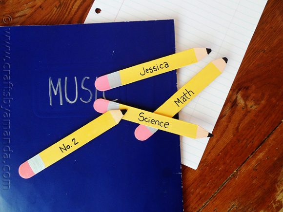Craft Stick Pencil Bookmarks