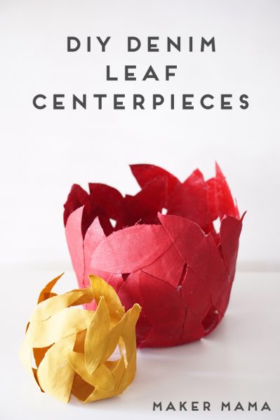 denim leaf baskets