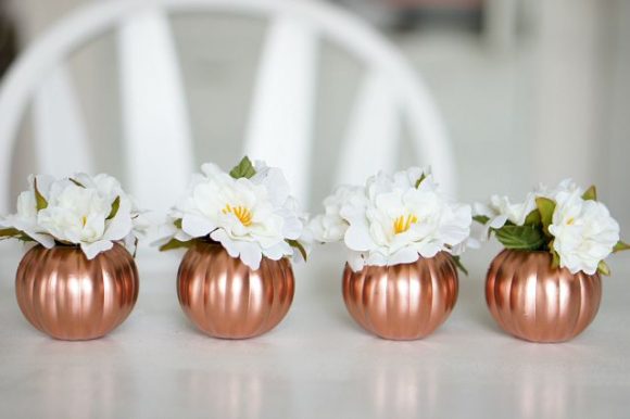 Dollar store craft pumpkin centerpiece