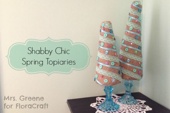 Make Burlap and Lace Topiary Trees